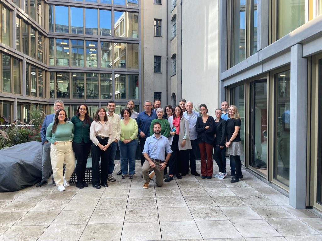 Participants at the CircVET project follow-up meeting in Berlin discussing progress and planning next steps for the Circular Economy Vocational Training initiative.